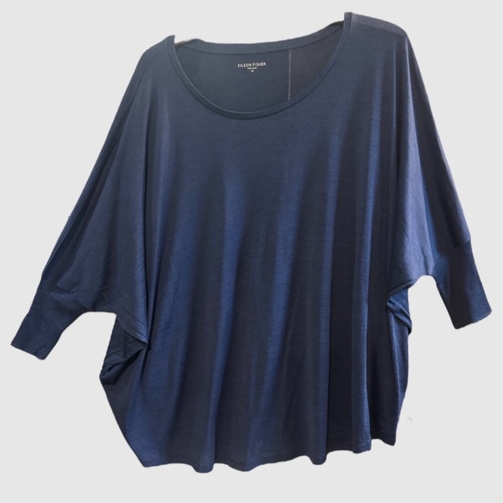 Eileen Fisher Dolman Sleeve Silk Cotton Jersey Pullover